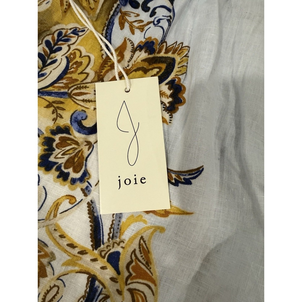JOIE 100% Linen Size Medium Floral Dress Shorts Light Blue Matching Belt NWT - Picture 12 of 12